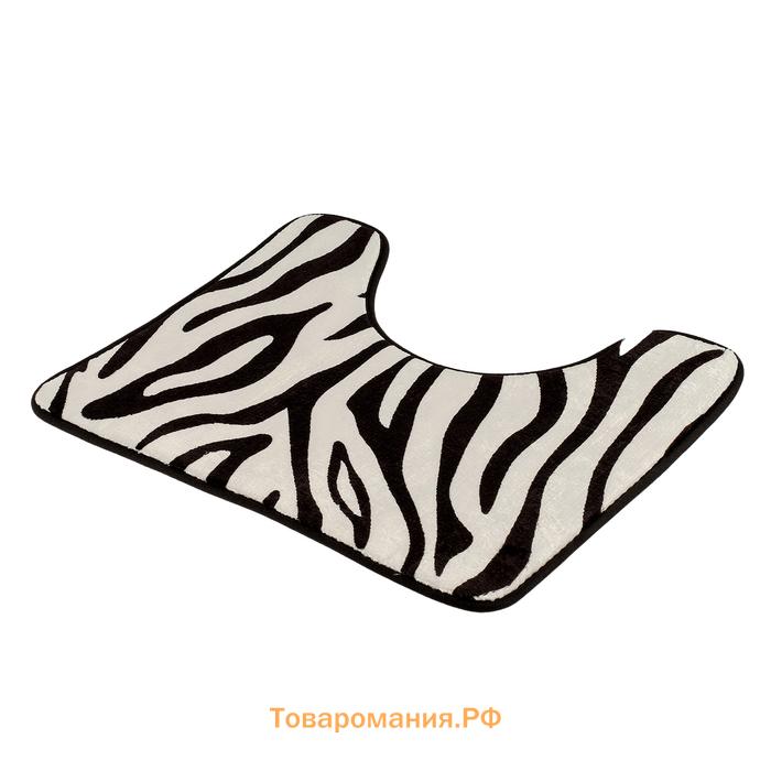 Коврики для ванной и туалета  «Зебра», 2 шт., 40×45 см, 50×80 см