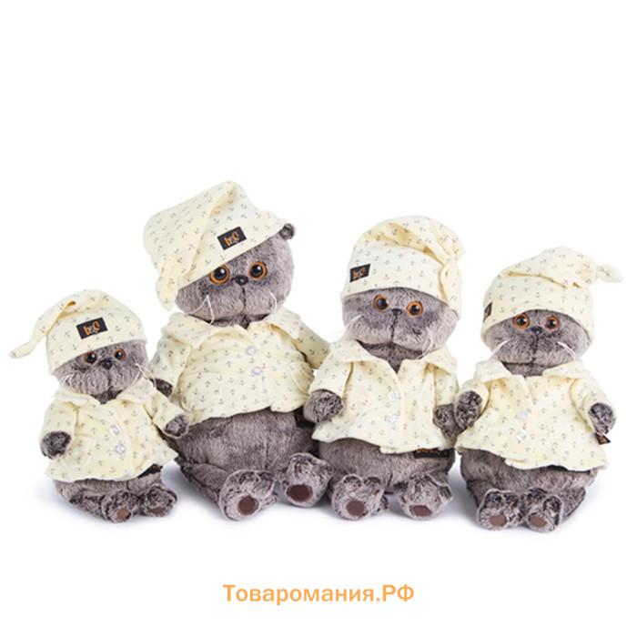 Мягкая игрушка «Кот Басик», в пижаме, 19 см