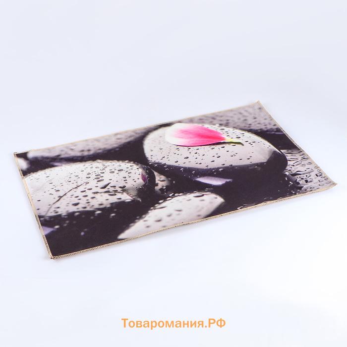Коврики для ванной и туалета  «Камни», 2 шт., 40×45 см, 45×75 см