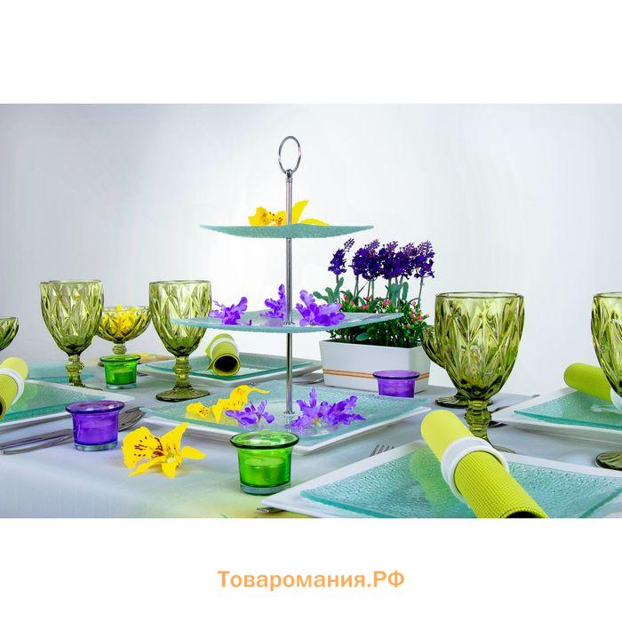 Этажерка-фруктовница прямоугольная  «Акцент», 3 яруса, 25×35 см, стекло
