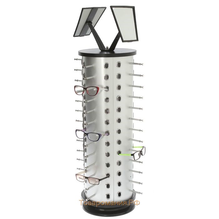 Стойка под очки настольная вращающаяся, 52 места, 38×38×78 см, цвет хром