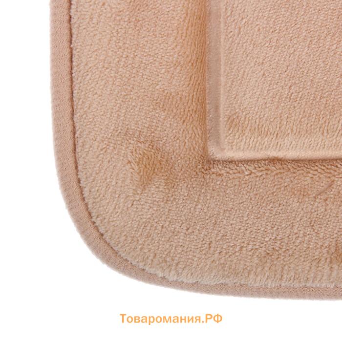 Коврики для ванной и туалета , 3 шт., 36×43 см, 40×50 см, 50×80 см, бежевые