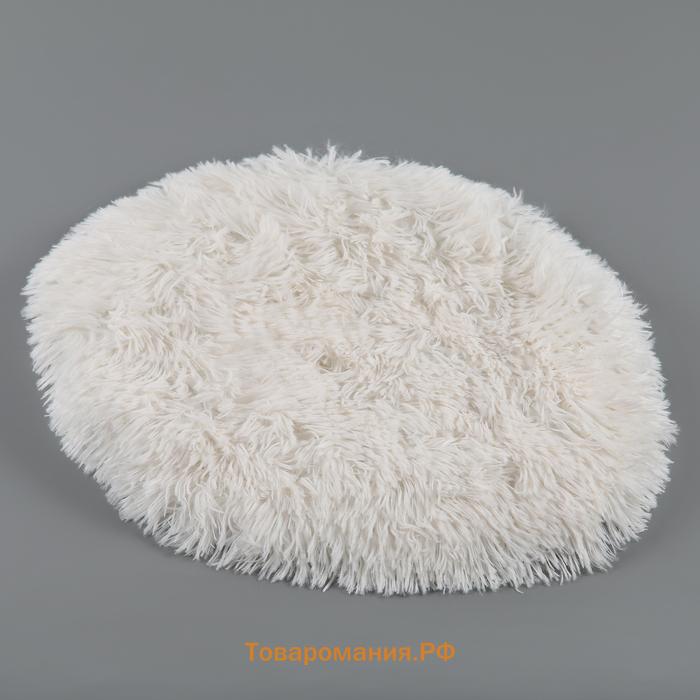 Коврики для ванной и туалета  «Плюшевый», 3 шт., 80×50 см, 40×50 см, 40×35 см, белые