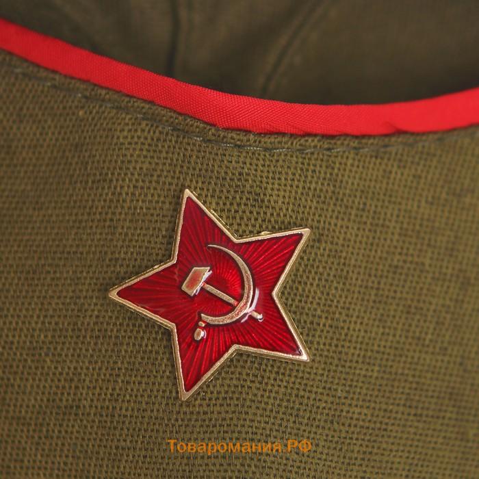 Карнавальный костюм детский, для девочки «Военный», платье, ремень, пилотка, р-р 72, рост 140 см