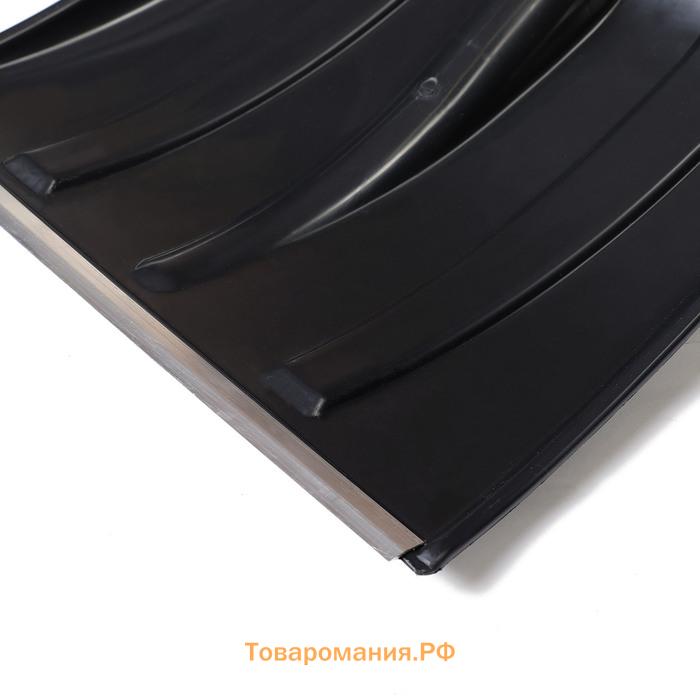 Лопата для уборки снега, пластиковый ковш 380×365 мм, металлическая планка, деревянный черенок, «Снеговик»