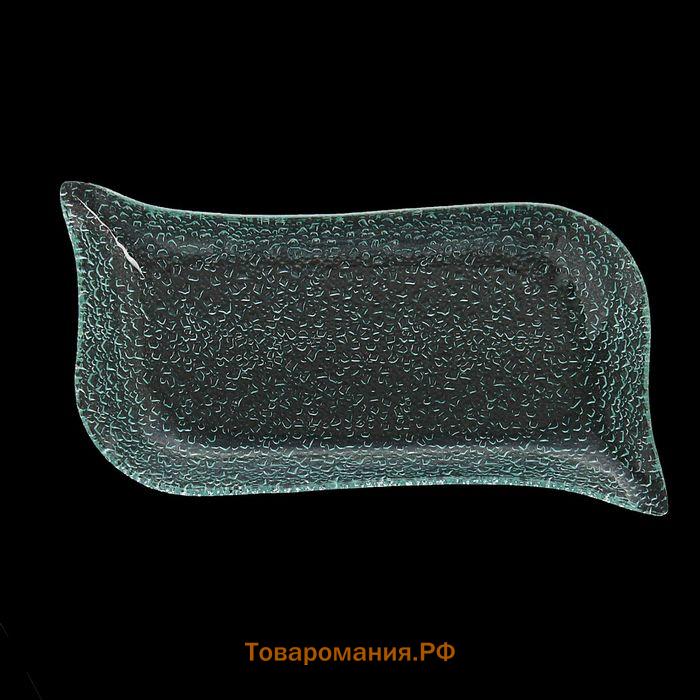 Блюдо сервировочное «Акцент», 24×15 см, прямоугольное, стекло, прозрачное