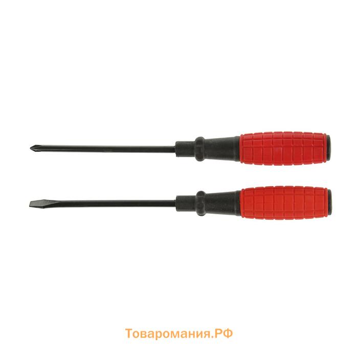 Набор отверток ЛОМ, обрезиненные рукоятки, PH1/SL5×100 мм, 2 шт.