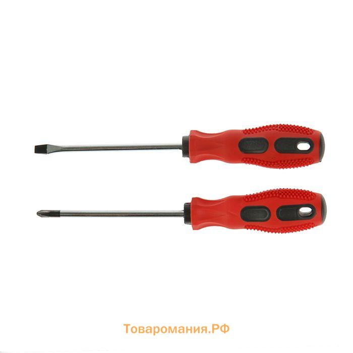 Набор отверток ЛОМ, магнит, двухкомпонентные рукоятки, PH1 и SL5×75 мм, 2 шт.