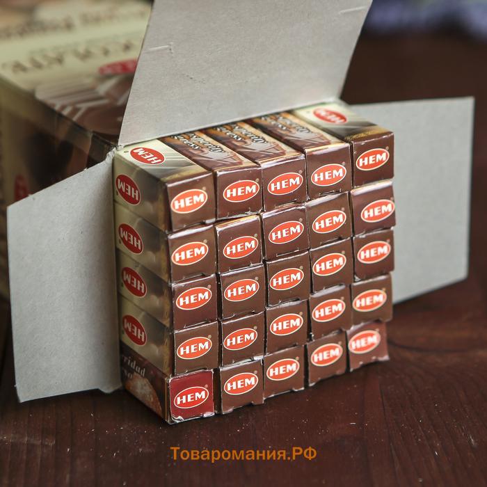 Благовония "HEM" 8 палочек угольные chocolate