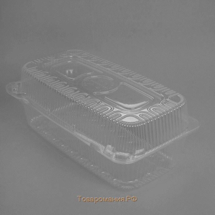 Контейнер пластиковый одноразовый с неразъёмной крышкой ИП-38А, 400 мл, 23,9×13,9×9,4 см, внутренний 21,3×10,2×8,8 см, цвет прозрачный