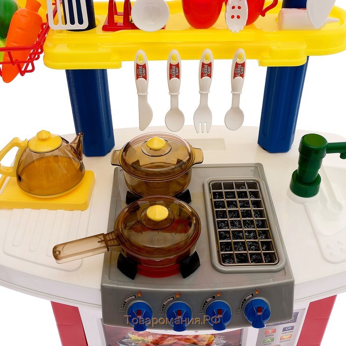 Игровой модуль «Кухня для Шефа» с аксессуарами, свет, звук, бежит вода из крана, 33 предмета