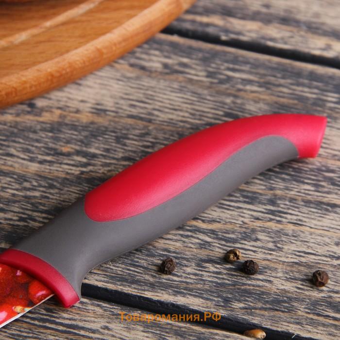 Нож кухонный с антиналипающим покрытием «Вишенки», лезвие 12 см