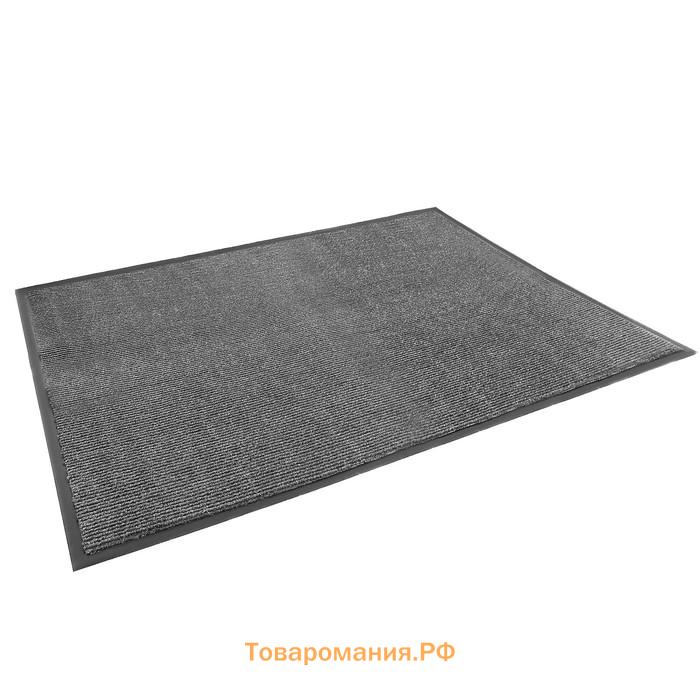Коврик придверный влаговпитывающий, ребристый, «Комфорт», 90×120 см, серый