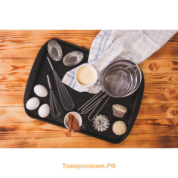 Поднос RESTOLA, 49×35 см, прямоугольный, пластик, чёрный