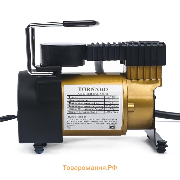 Компрессор автомобильный Торнадо АС-580 м, 14 А, 30 л/мин, 12 В, 7 Атм/100 PSI