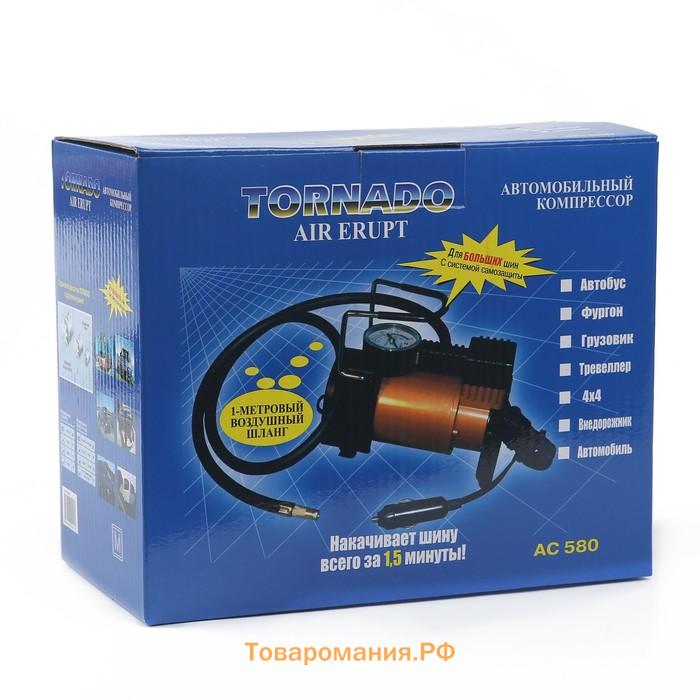 Компрессор автомобильный Торнадо АС-580 м, 14 А, 30 л/мин, 12 В, 7 Атм/100 PSI