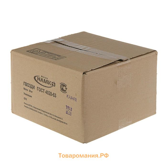 Гвозди ТУНДРА, строительные, ГОСТ 4028-63, без покрытия, 3×70 мм, 25 кг