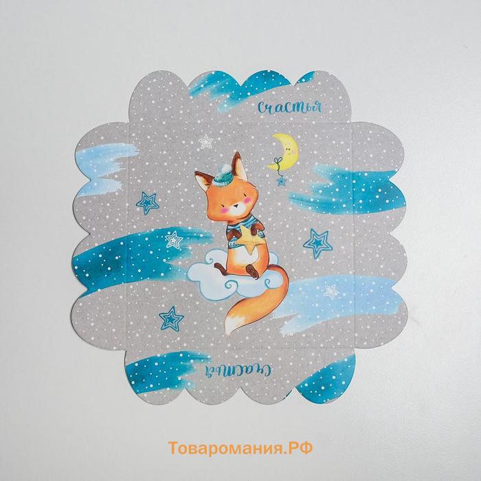 Коробка для кондитерских изделий с пластиковой крышкой «Зимнего счастья», 13 х 13 х 3 см