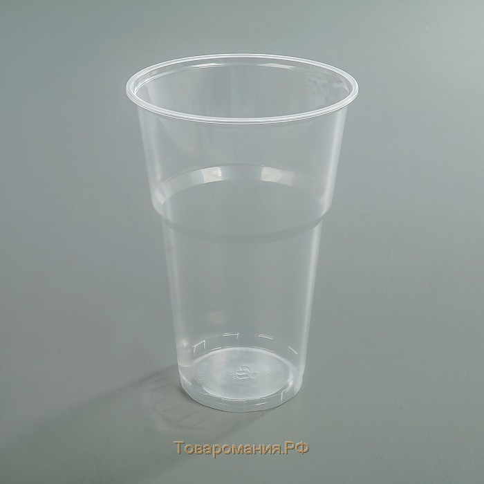 Стакан одноразовый пластиковый «Факел», 500 мл, цвет прозрачный