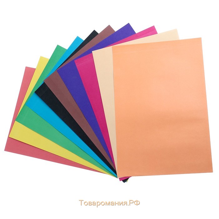 Бумага цветная А4, 10 листов, 10 цветов Calligrata, офсет, в папке