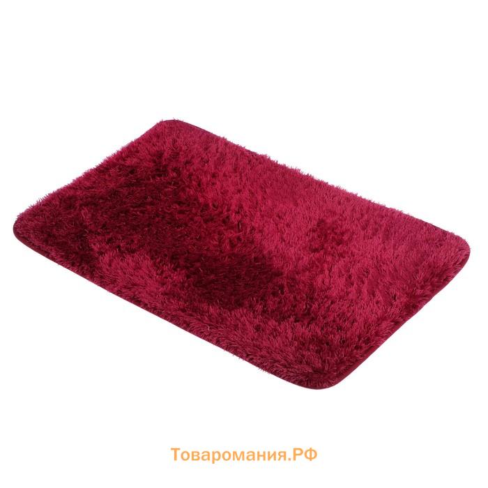 Коврики для ванной и туалета  «Пушистик», 2 шт., 38×40 см, 40×60 см, бордовые
