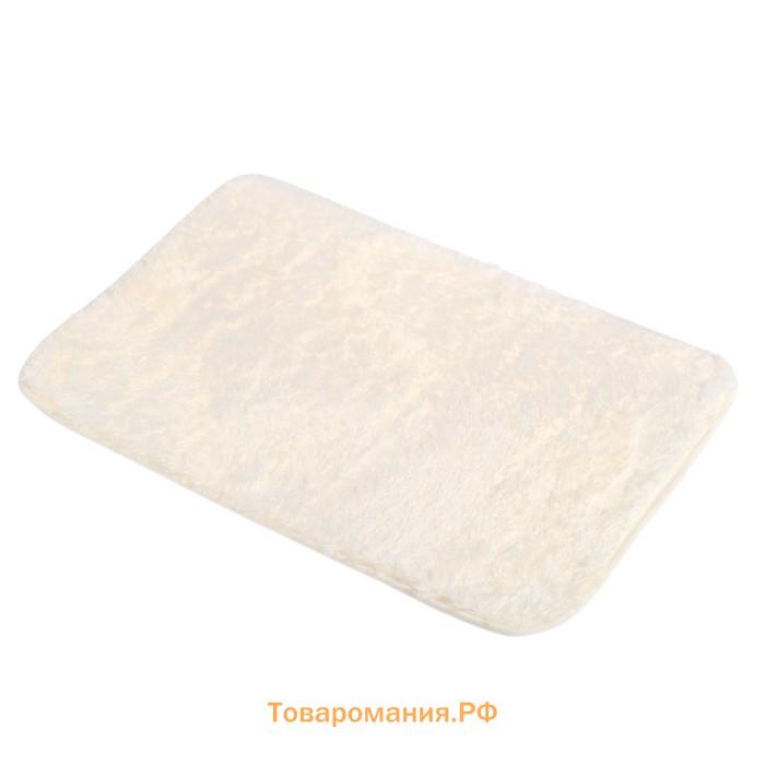 Коврики для ванной и туалета  «Пушистик», 2 шт., 38×40 см, 40×60 см, белые