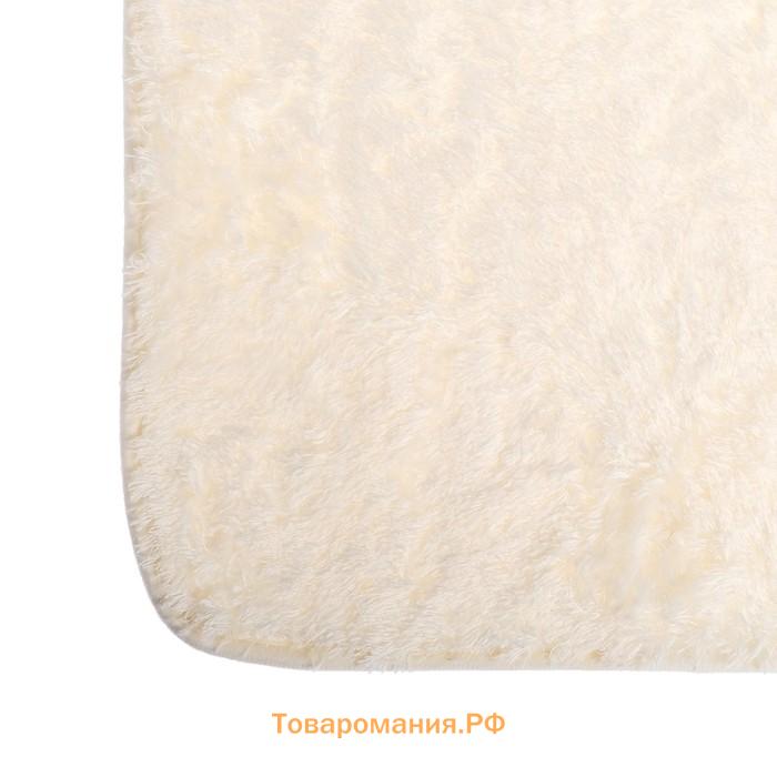 Коврики для ванной и туалета  «Пушистик», 2 шт., 38×40 см, 40×60 см, белые