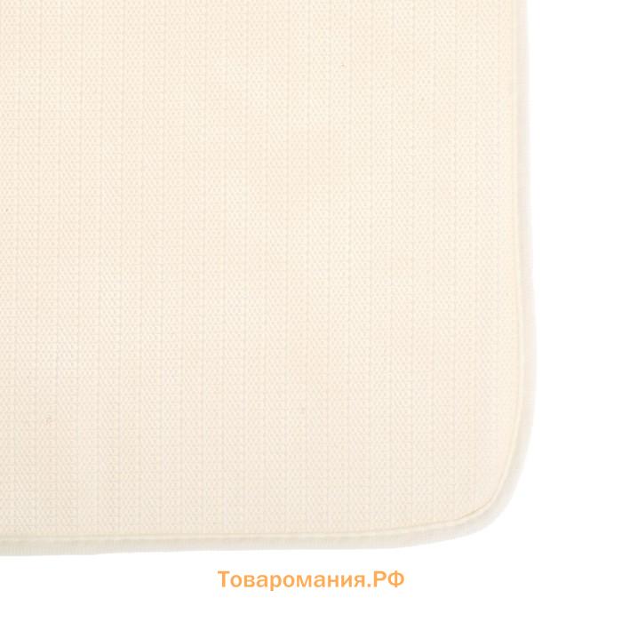 Коврики для ванной и туалета  «Пушистик», 2 шт., 38×40 см, 40×60 см, белые