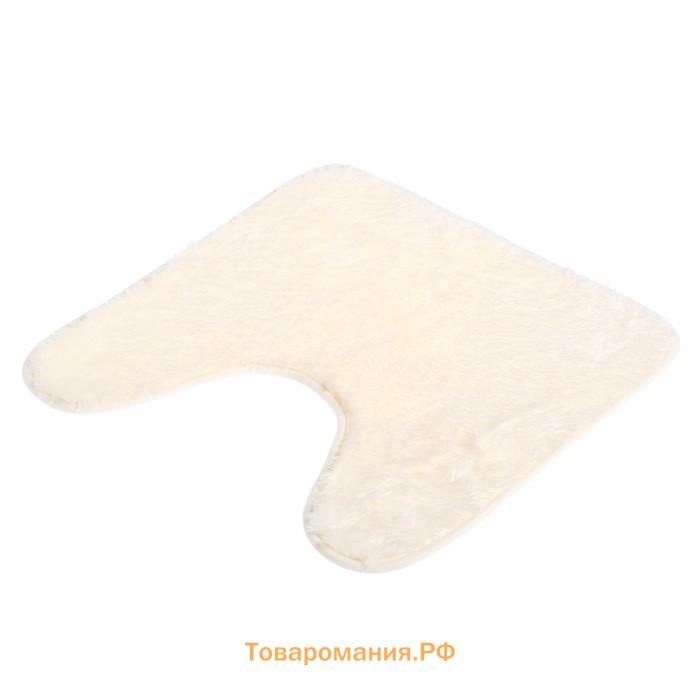 Коврики для ванной и туалета  «Пушистик», 2 шт., 38×40 см, 40×60 см, белые
