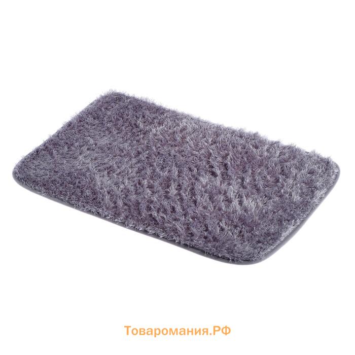 Коврики для ванной и туалета  «Пушистик», 2 шт., 38×40 см, 40×60 см, серые