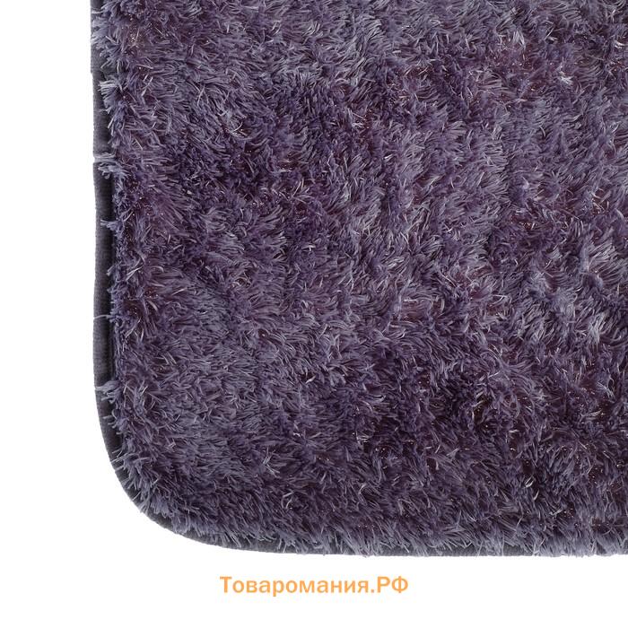 Коврики для ванной и туалета  «Пушистик», 2 шт., 38×40 см, 40×60 см, серые