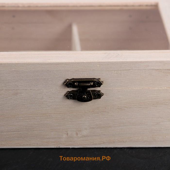 Ящик для хранения чайных пакетиков  «Цейлон», 4 ячейки, 16×13.8×6.5 см