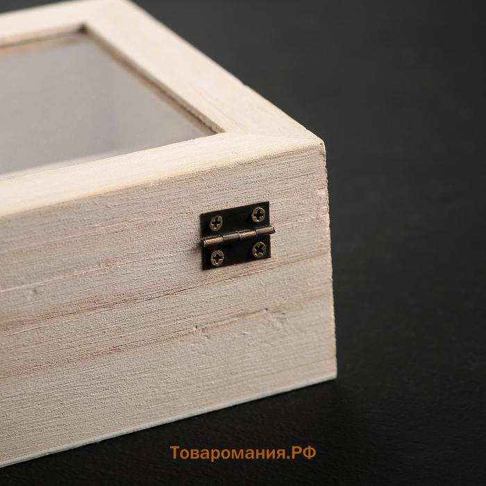 Ящик для хранения чайных пакетиков  «Цейлон», 4 ячейки, 16×13.8×6.5 см