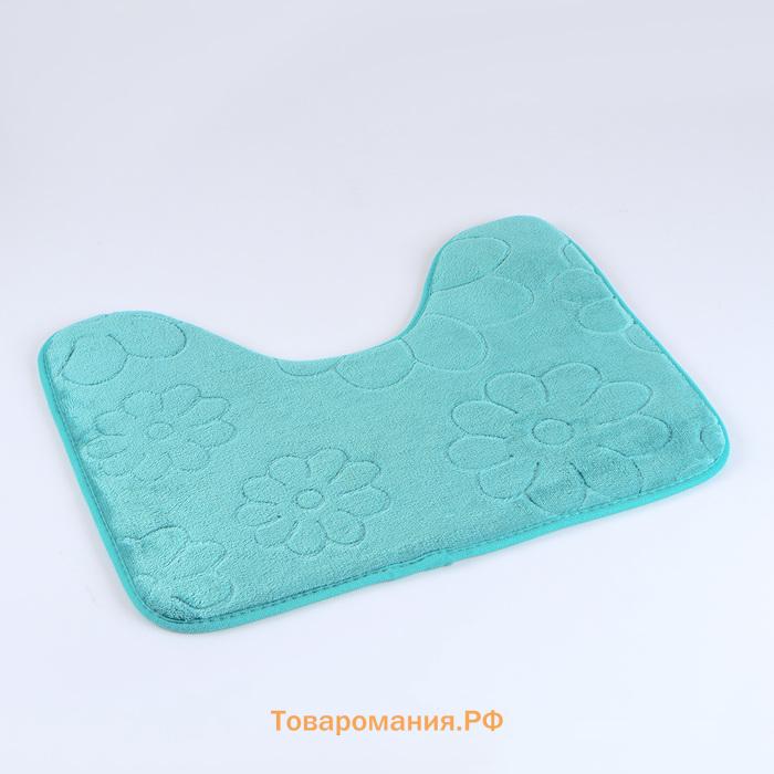 Коврики для ванной и туалета  «Поле», 2 шт., 39×50 см, 50×80 см, зелёные