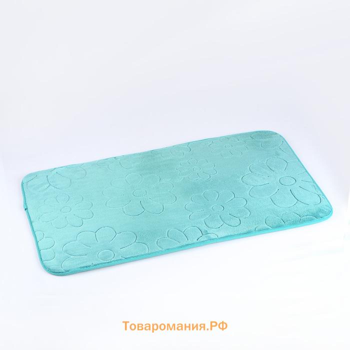Коврики для ванной и туалета  «Поле», 2 шт., 39×50 см, 50×80 см, зелёные