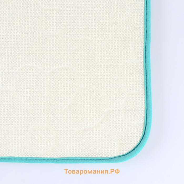 Коврики для ванной и туалета  «Поле», 2 шт., 39×50 см, 50×80 см, зелёные