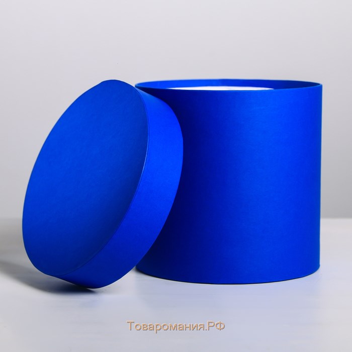 Коробка подарочная круглая, упаковка, «Синий бархат», 15 х 15 х 15 см