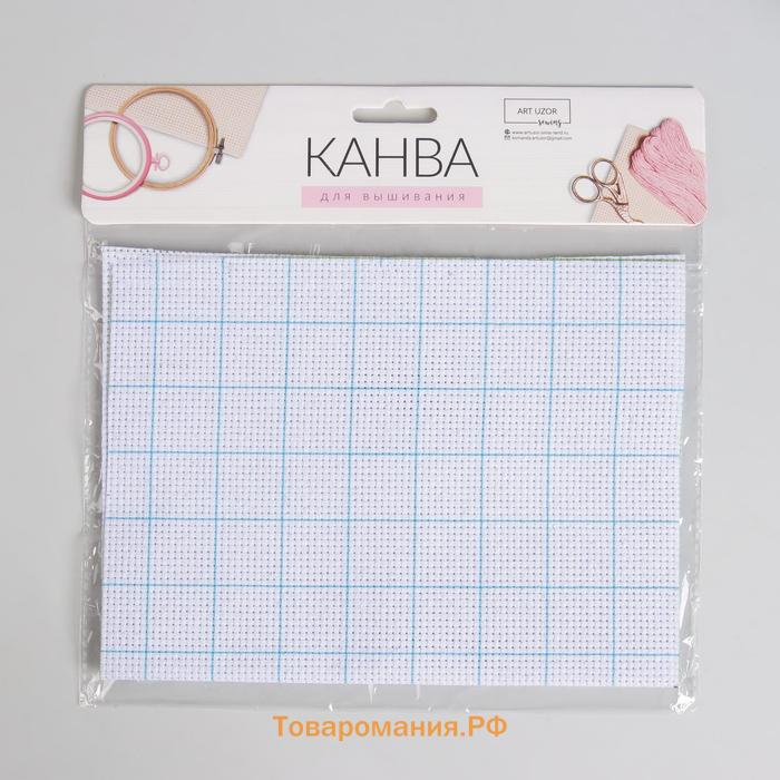 Канва для вышивания, в клетку, №11, 30 × 20 см, цвет белый