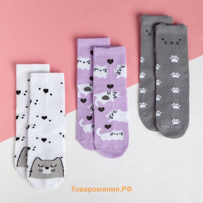 Набор детских носков KAFTAN «Котик» 3 пары, размер 14-16