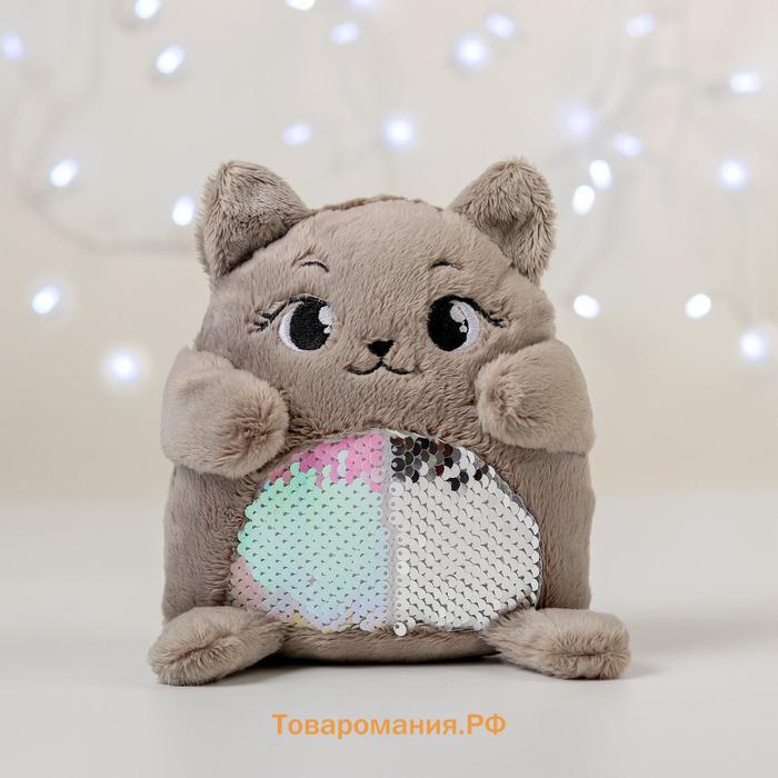 Мягкая игрушка «Кошечка Ника», с пайетками, 16х8х17 см