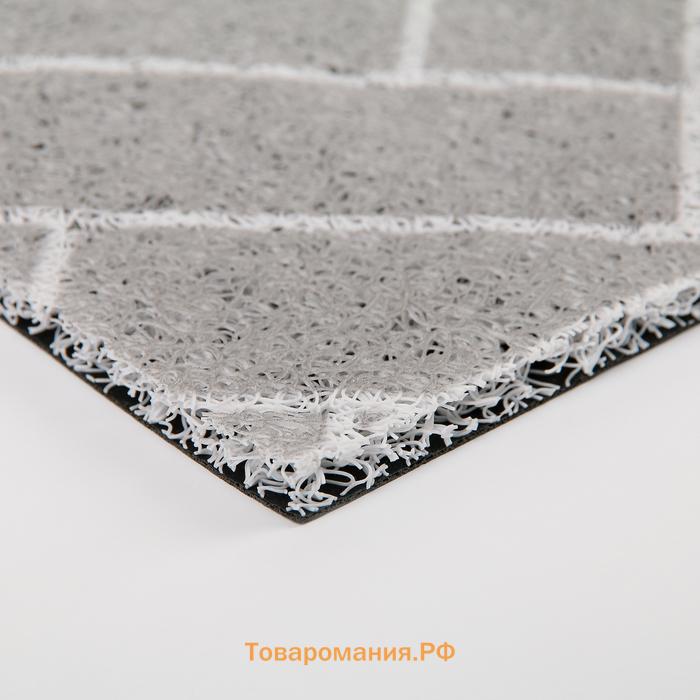 Коврик придверный  «Лофт», грязезащитный, вырезной, 45×75 см, серый
