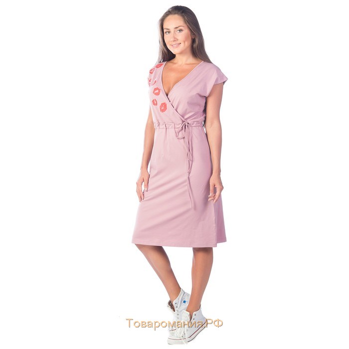 Платье женское «‎Губки-поцелуйчики»‎, размер 46, цвет тёмно-розовый