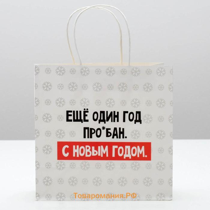 Пакет подарочный новогодний «Ещё один год», 22 х 22 х 11 см