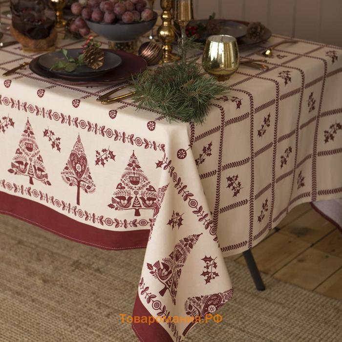 Скатерть новогодняя "" Merry Christmas 146х180+/- 3см, 100%хл, рогожка 164 г/м2