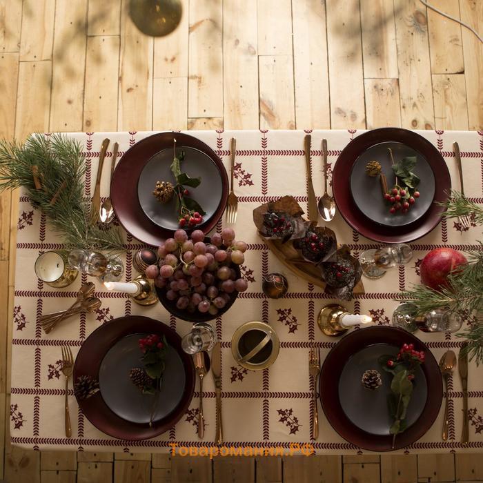 Скатерть новогодняя "" Merry Christmas 146х180+/- 3см, 100%хл, рогожка 164 г/м2