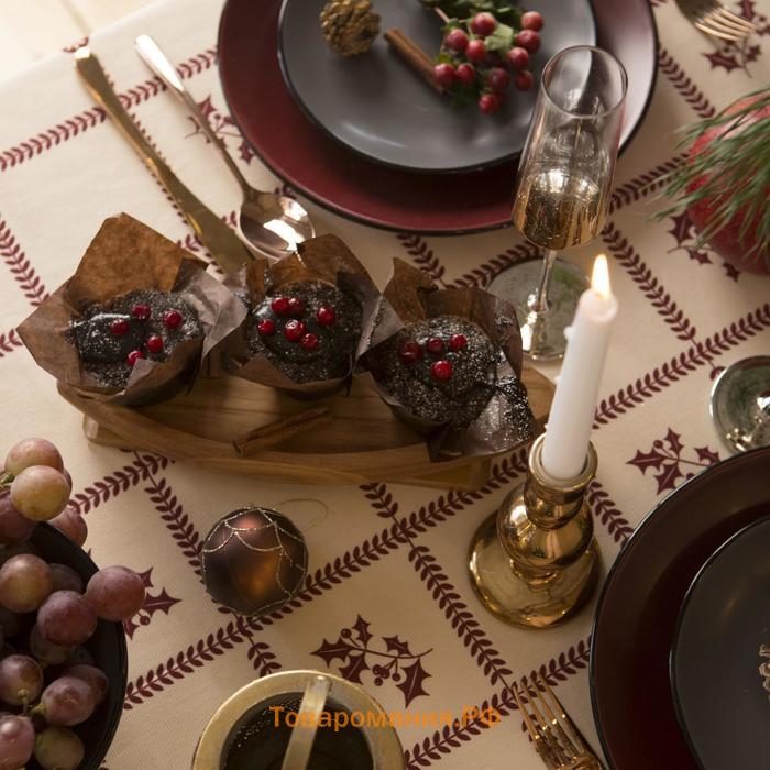 Скатерть новогодняя "" Merry Christmas 146х180+/- 3см, 100%хл, рогожка 164 г/м2