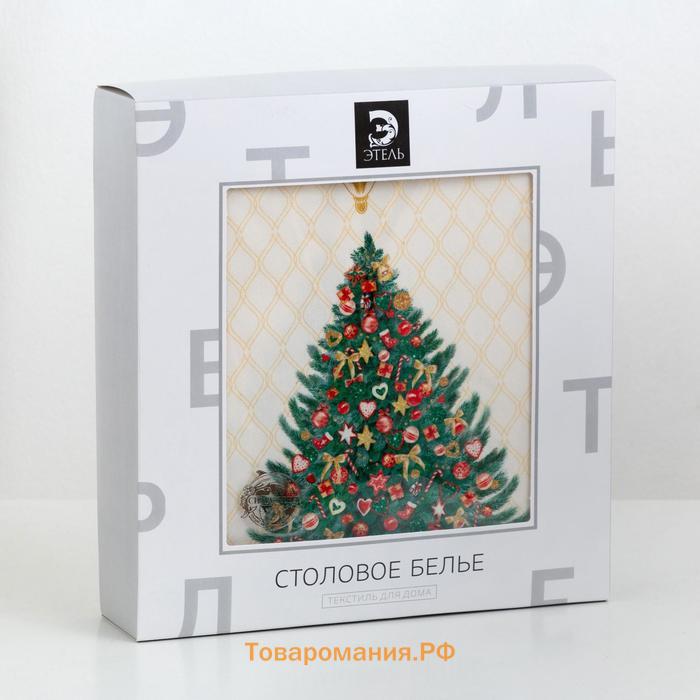 Скатерть новогодняя  "Golden Christmas" Скатерть новогодняя 150*220 +/-3см с ГМВО, 100%хл, 190г/м2