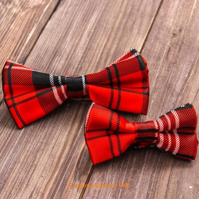 Набор галстук-бабочек «Красная клеточка» для мальчиков