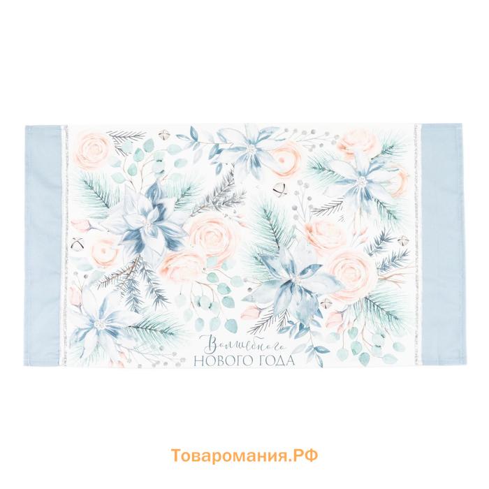 Полотенце "" Christmas flowers 40х73 см, 100% хл, саржа 190 гр/м2