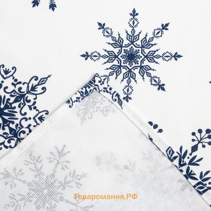 Скатерть новогодняя "" Синие снежинки 250х146 +/- 3 см, 100% хлопок, 164 г/м2